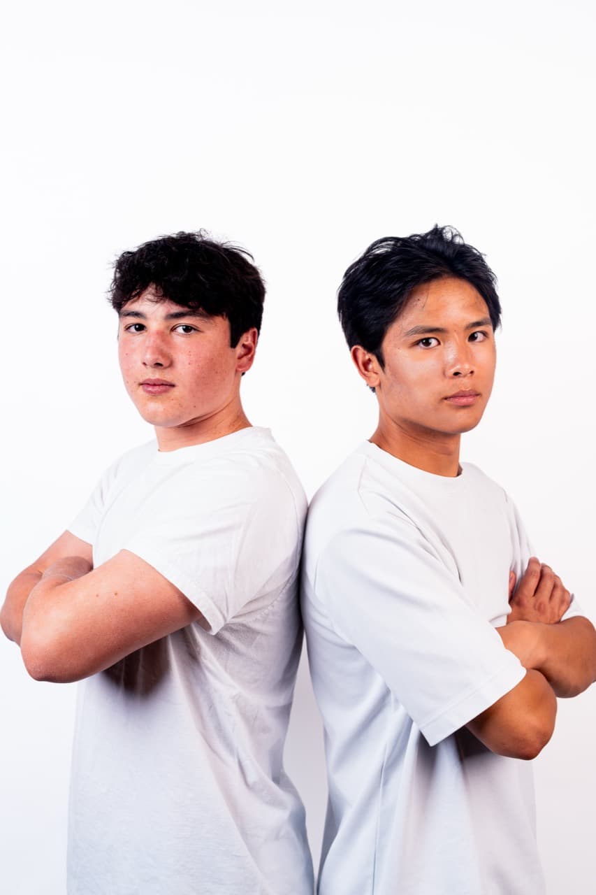 Hydr8Stx co-founders Dominic and Mason standing back to back